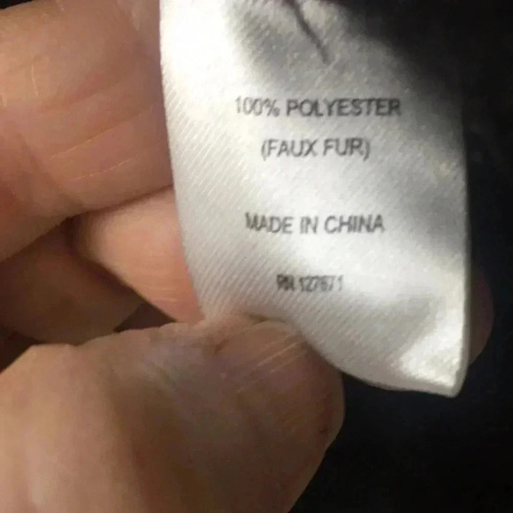 Amanda Charles fuzzy furry black medium jacket with pockets B2 - Picture 5 of 6